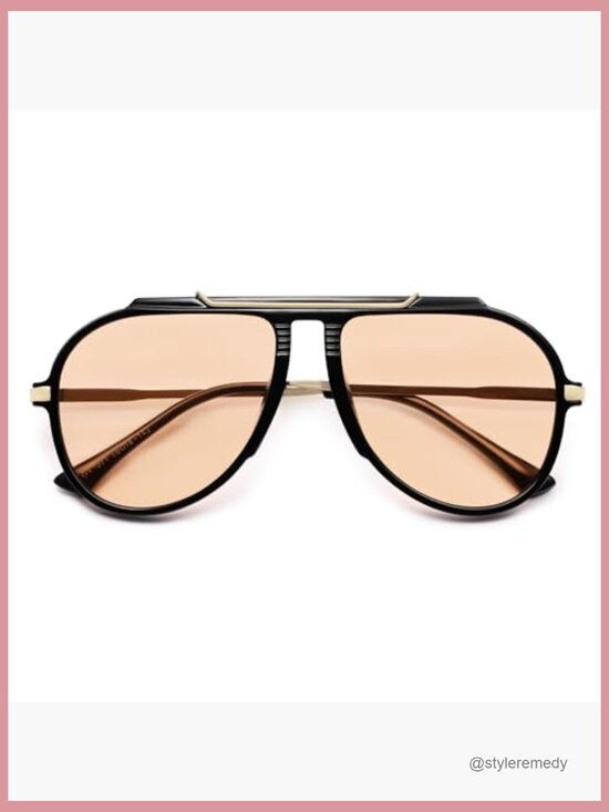 Retro Oversized Aviator Sunglasses Square Frame UV400 Protection main image 4